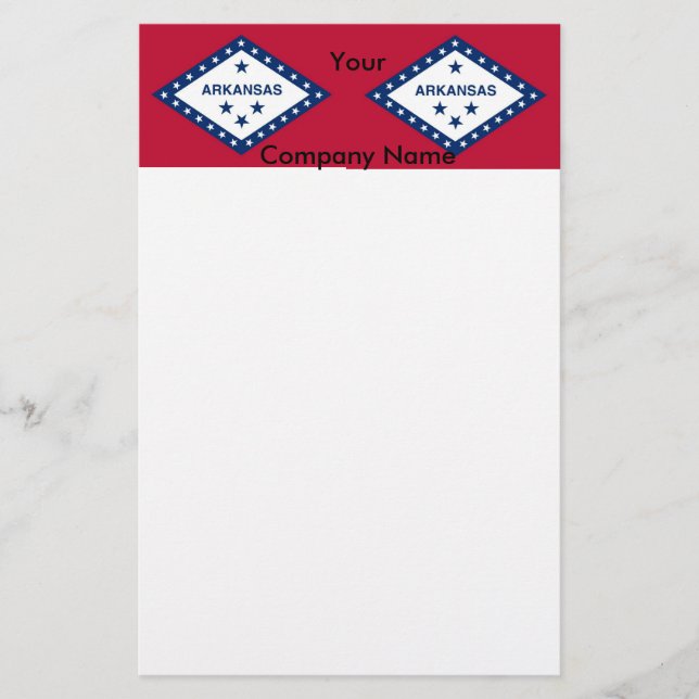 Stationery with Flag of Arkansas (Front)