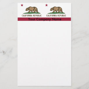 Stationery with Flag of California