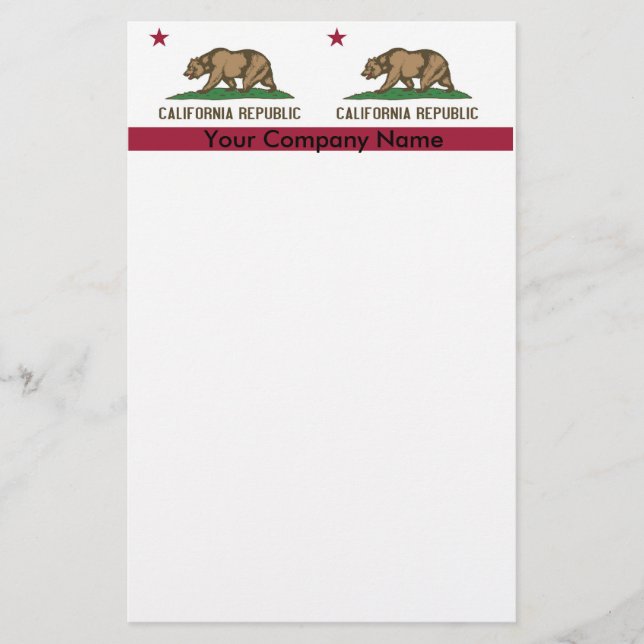 Stationery with Flag of California (Front)
