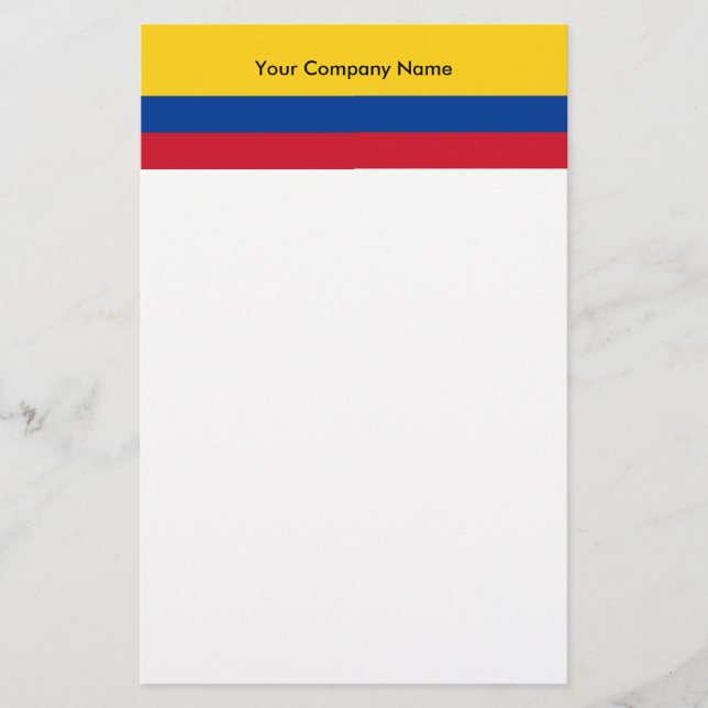 Stationery with Flag of Colombia (Front)