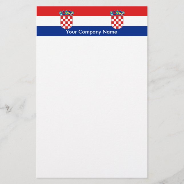 Stationery with Flag of Croatia (Front)