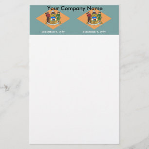 Stationery with Flag of Delaware