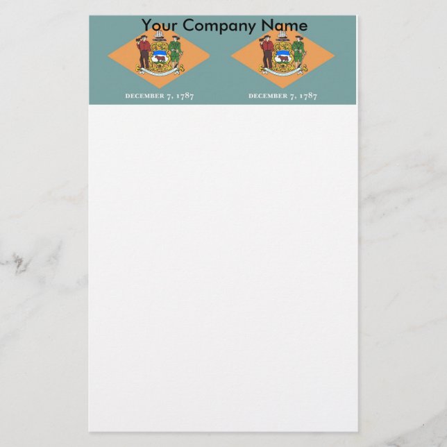 Stationery with Flag of Delaware (Front)