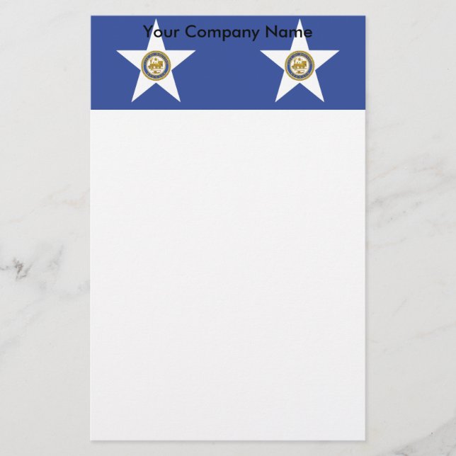 Stationery with Flag of Houston City, USA (Front)