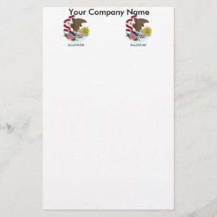 Stationery with Flag of Illinois