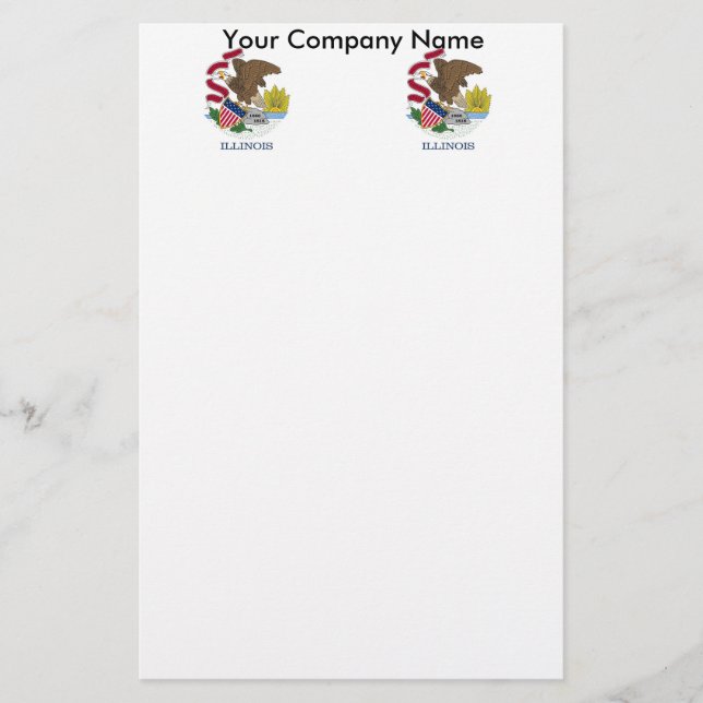 Stationery with Flag of Illinois (Front)
