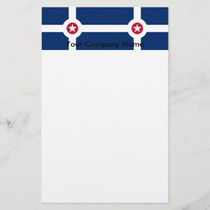 Stationery with Flag of Indianapolis City, USA