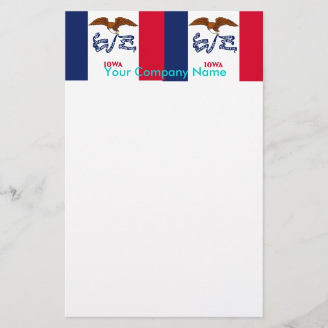 Stationery with Flag of Iowa (Front)