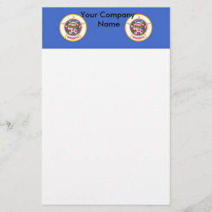 Stationery with Flag of Minnesota