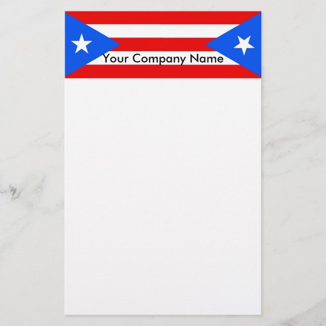 Stationery with Flag of Puerto Rico (Front)