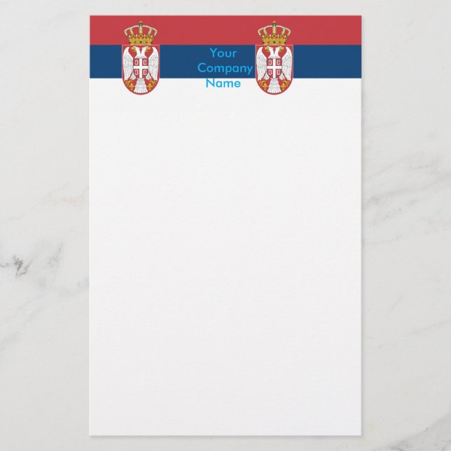 Stationery with Flag of Serbia (Front)