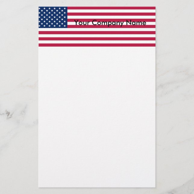 Stationery with Flag of United States of America (Front)