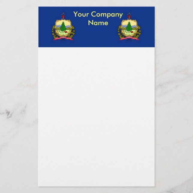 Stationery with Flag of Vermont (Front)