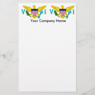 Stationery with Flag of Virgin Islands, U.S.A.