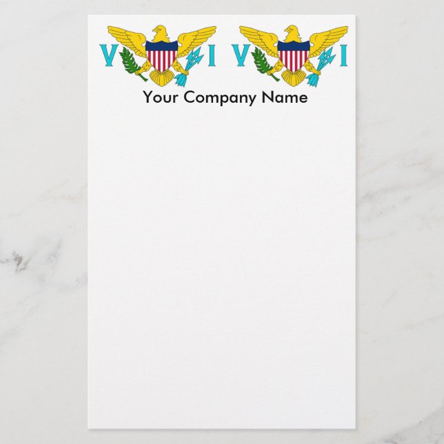 Stationery with Flag of Virgin Islands, U.S.A. (Front)