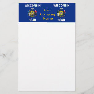 Stationery with Flag of Wisconsin