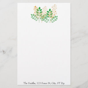Stationery with Flowers & Leaves