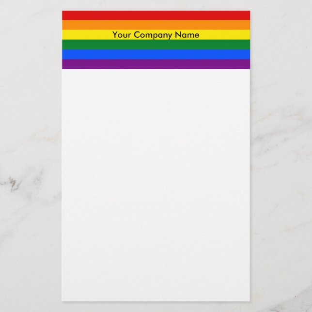 Stationery with Rainbow LGBT Flag (Front)