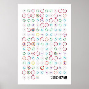Stations & Lines: Chicago (Light) Poster