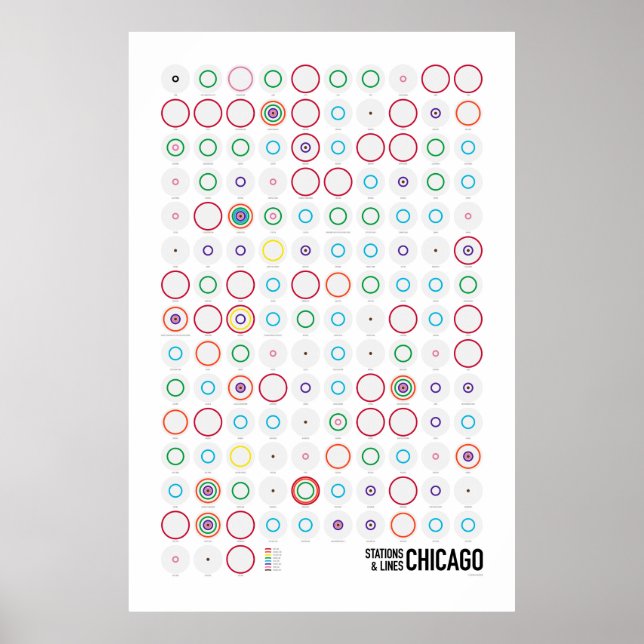 Stations & Lines: Chicago (Light) Poster (Front)