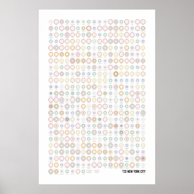 Stations & Lines: New York City (Light) Poster (Front)