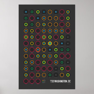 Stations & Lines: Washington, DC (Dark) Poster