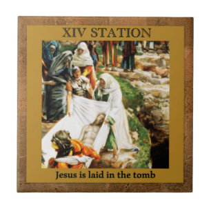 Stations of the Cross #14 of 15 Jesus in the tomb Tile
