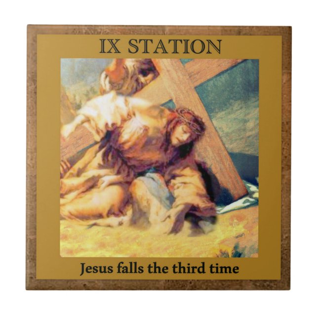 Stations of the Cross #9 of 15 Tile (Front)