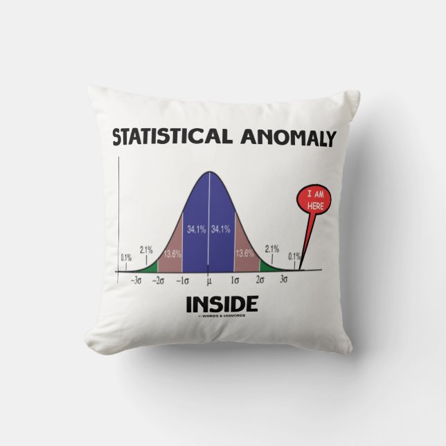 Statistical Anomaly Inside Bell Curve I Am Here Cushion (Front)