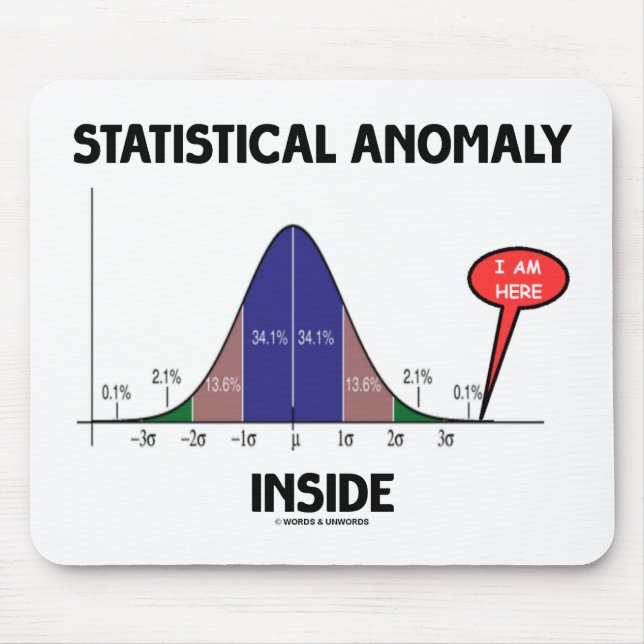 Statistical Anomaly Inside (Bell Curve I Am Here) Mouse Mat (Front)