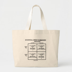 Statistical Error Summarised (Hypothesis Testing) Large Tote Bag