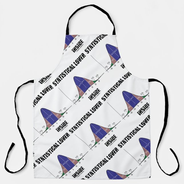Statistical Lover Inside Bell Curve Geek Humour Apron (Front)