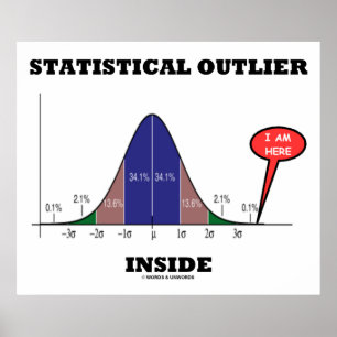 Statistical Outlier Inside (Bell Curve Humor) Poster