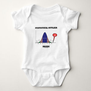 Statistical Outlier Inside (Bell Curve Humour) Baby Bodysuit