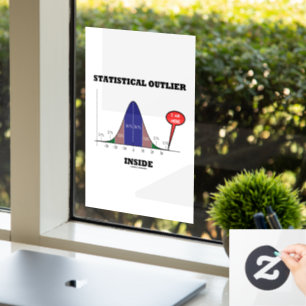 Statistical Outlier Inside Bell Curve Humour Window Cling