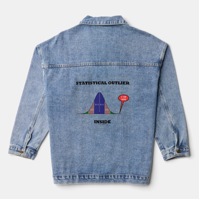 Statistical Outlier Inside Bell Curve I Am Here Denim Jacket (Back)