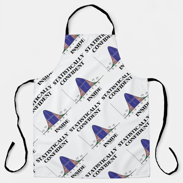 Statistically Confident Inside Bell Curve Humour Apron (Front)