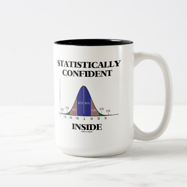Statistically Confident Inside (Bell Curve Humour) Two-Tone Coffee Mug (Right)