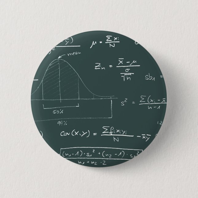 Statistics blackboard 6 cm round badge (Front)