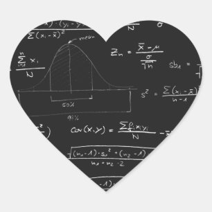 Statistics blackboard heart sticker
