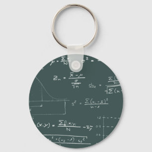 Statistics blackboard key ring