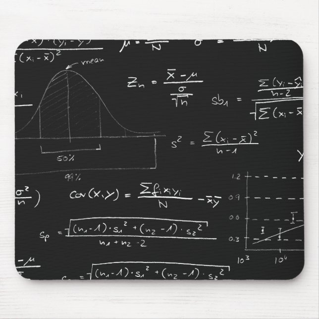 Statistics blackboard mouse mat (Front)