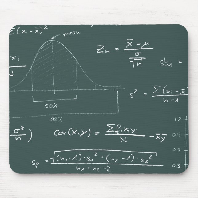 Statistics blackboard mouse mat (Front)