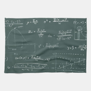 Statistics blackboard tea towel