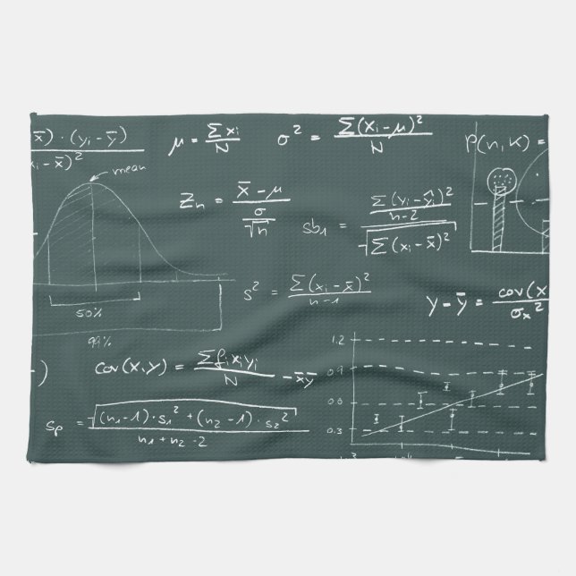 Statistics blackboard tea towel (Horizontal)