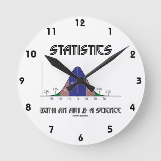 Statistics Both An Art & A Science (Bell Curve) Round Clock