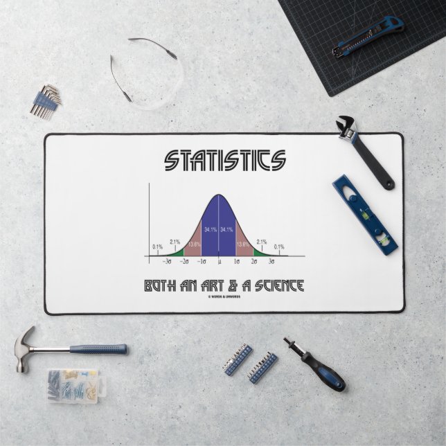 Statistics Both Art Science Bell Curve Humour Geek Desk Mat (Workstation)