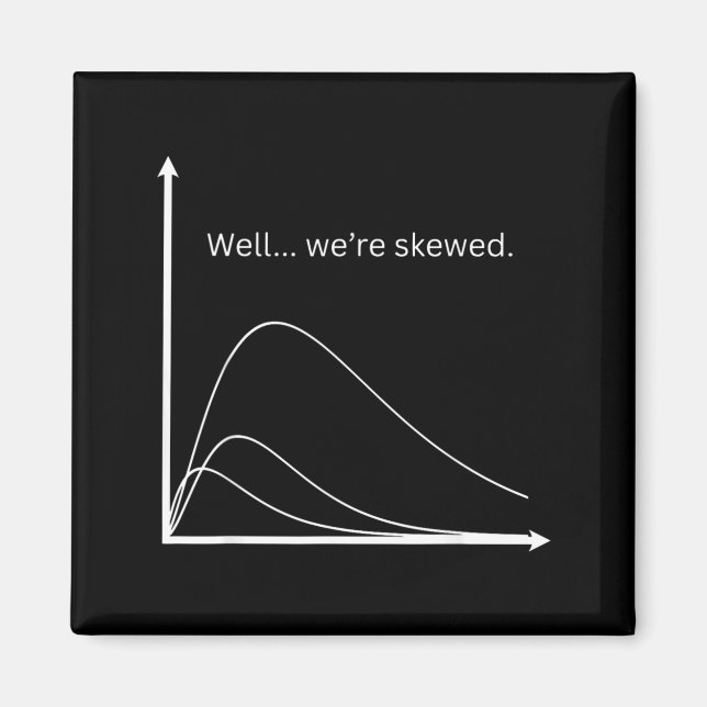 Statistics High School Math Teacher Skewed Algebra Magnet (Front)