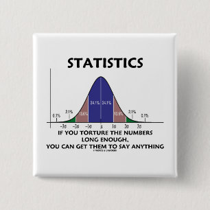 Statistics If You Torture The Numbers Long Enough 15 Cm Square Badge