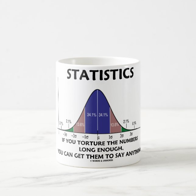 Statistics If You Torture The Numbers Long Enough Coffee Mug (Center)